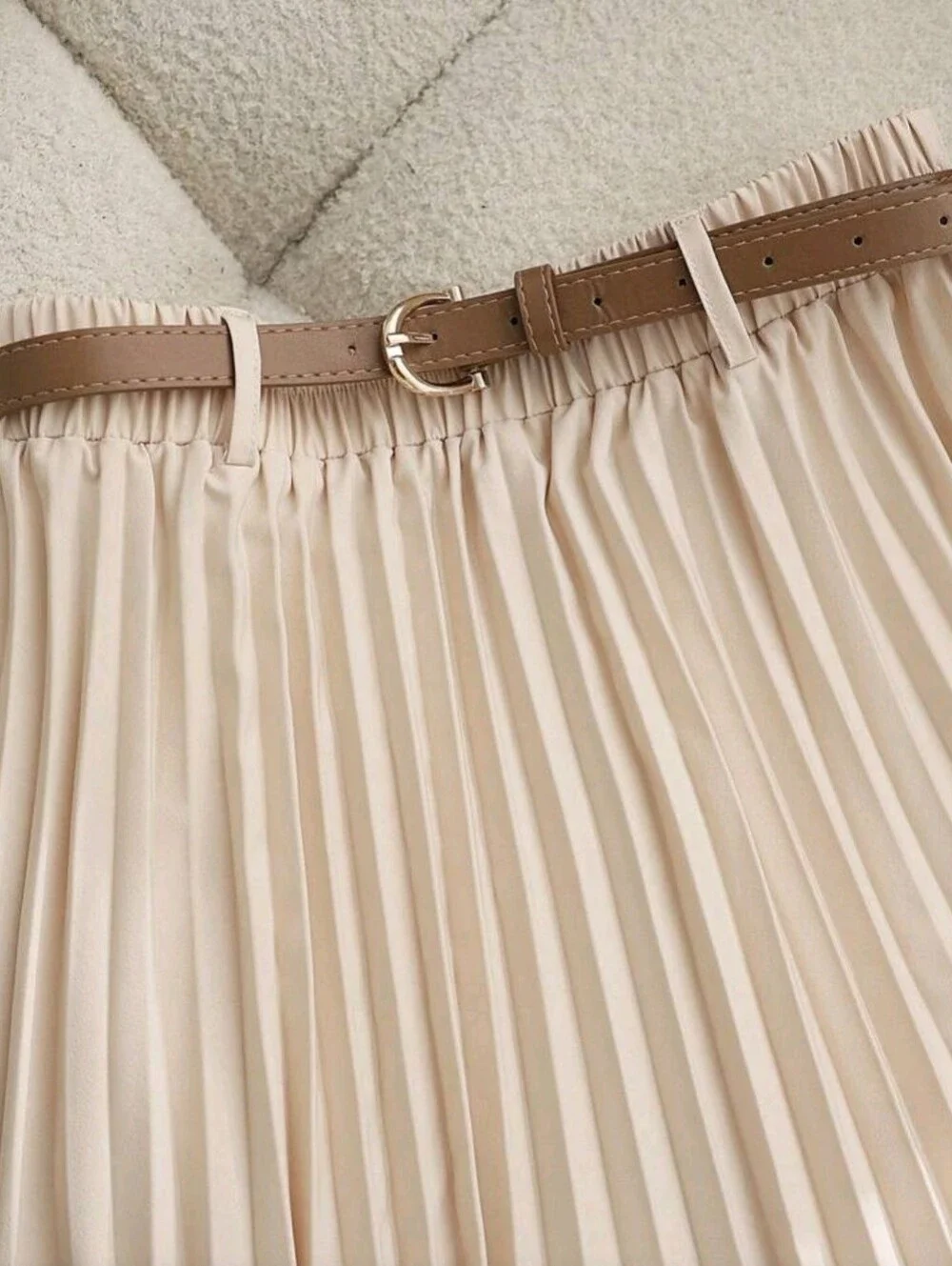 Women's 2-Piece Suits,Cream White Elegant Tea Party Autumn Khaki Solid